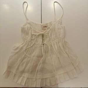 KHAITE TIE FRONT CAMI TOP